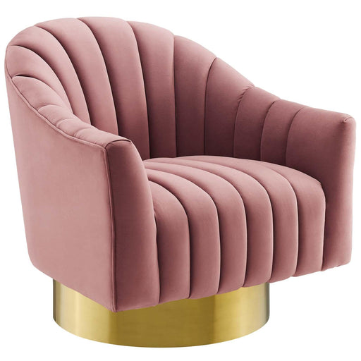 Buoyant Vertical Channel Tufted Accent Lounge Performance Velvet Swivel Chair image