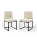 Carriage Dining Chair Upholstered Fabric Set of 2 image