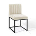 Carriage Channel Tufted Sled Base Upholstered Fabric Dining Chair image
