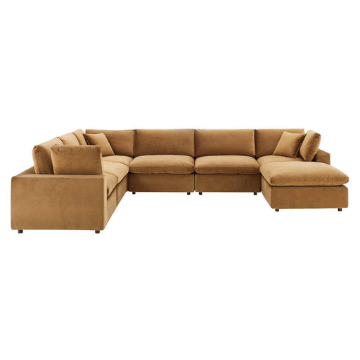 Commix Down Filled Overstuffed Performance Velvet 7-Piece Sectional Sofa image