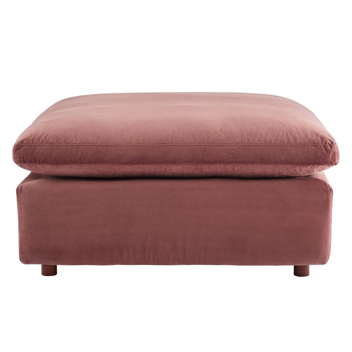 Commix Down Filled Overstuffed Performance Velvet Ottoman