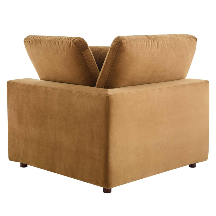 Commix Down Filled Overstuffed Performance Velvet 4-Seater Sofa