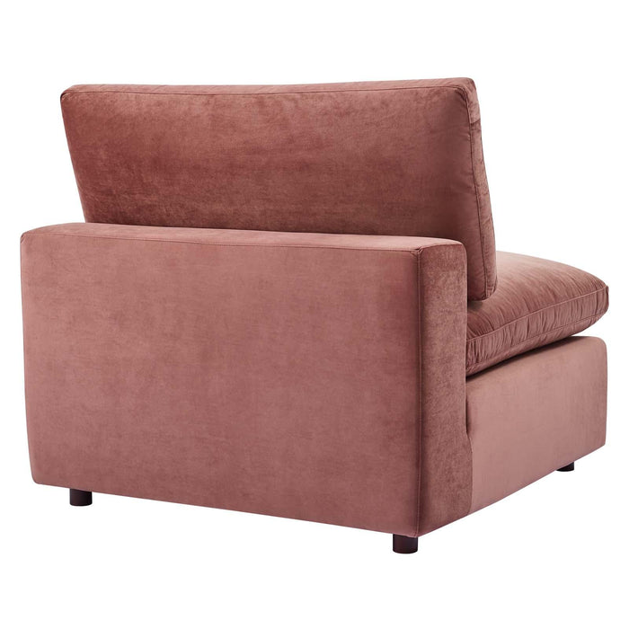 Commix Down Filled Overstuffed Performance Velvet Armless Chair