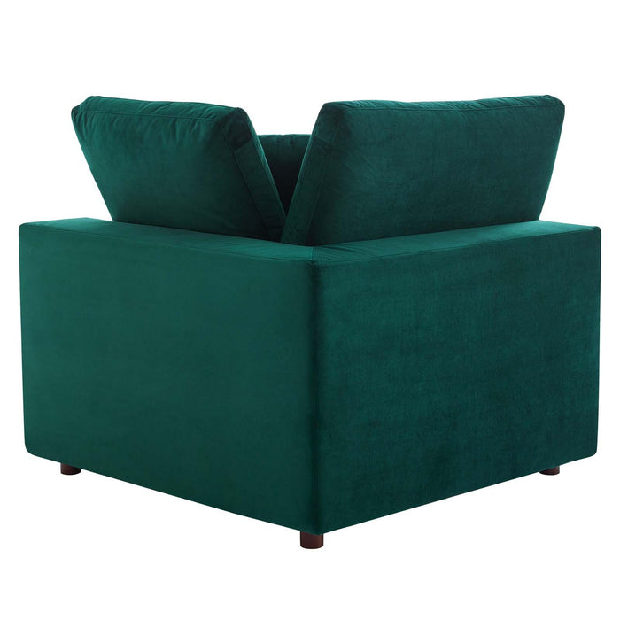 Commix Down Filled Overstuffed Performance Velvet Corner Chair