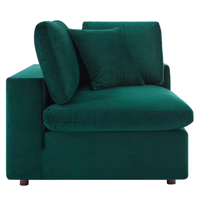 Commix Down Filled Overstuffed Performance Velvet Corner Chair