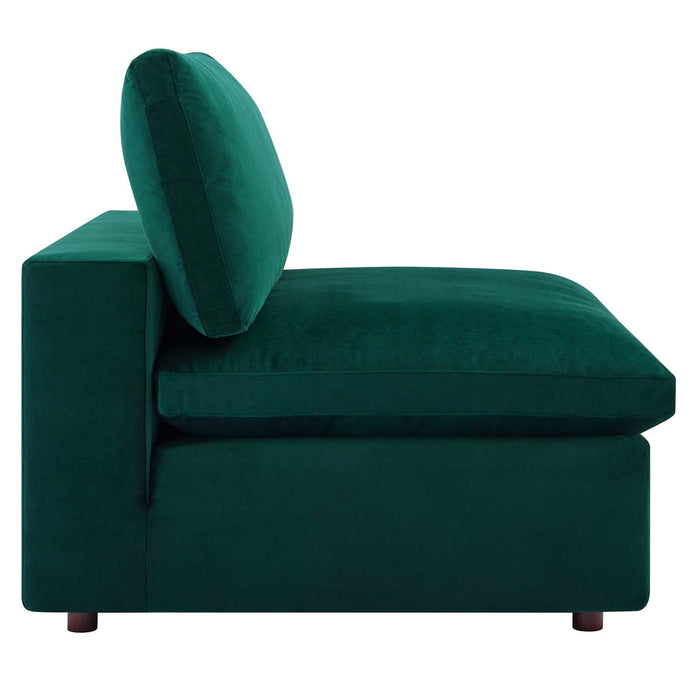 Commix Down Filled Overstuffed Performance Velvet Armless Chair