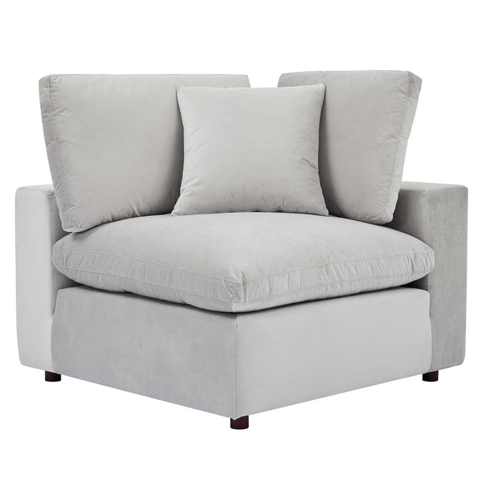 Commix Down Filled Overstuffed Performance Velvet Corner Chair