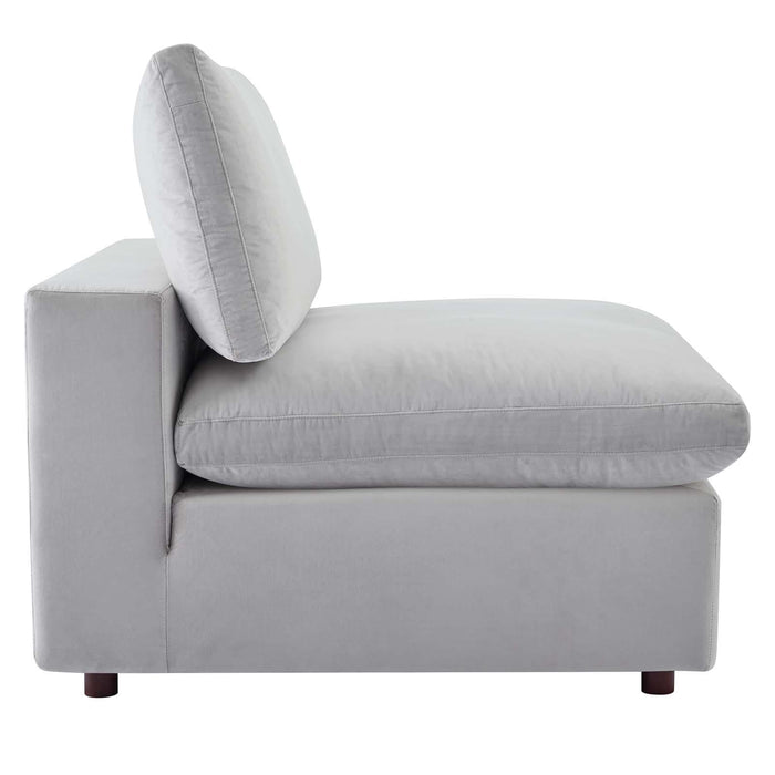 Commix Down Filled Overstuffed Performance Velvet 4-Seater Sofa