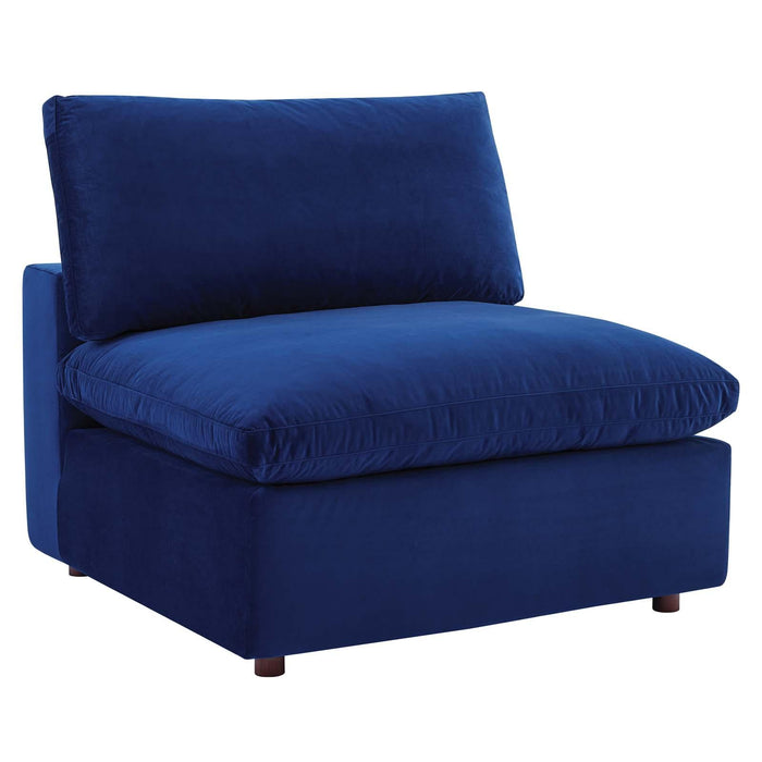 Commix Down Filled Overstuffed Performance Velvet 4-Seater Sofa