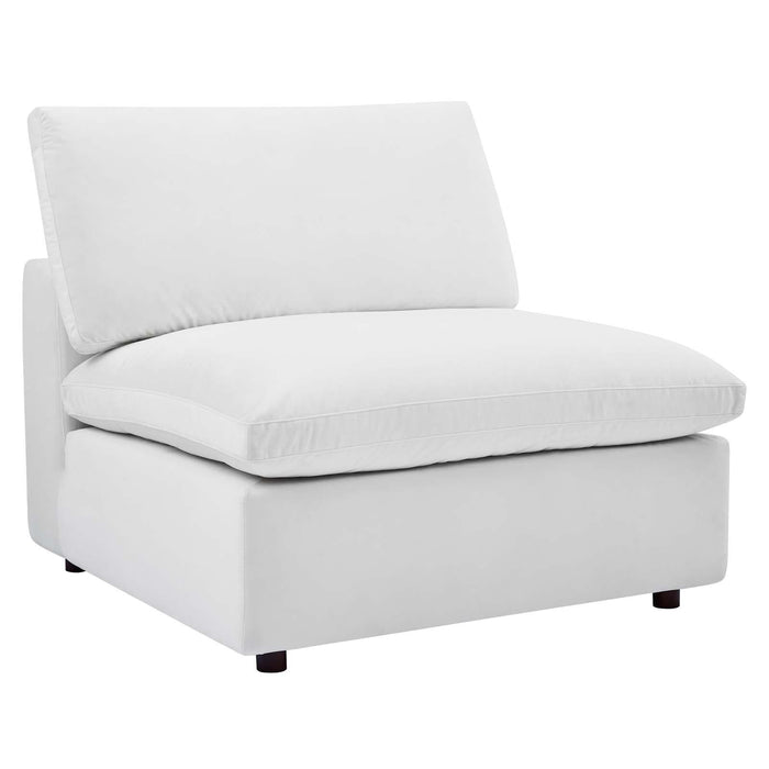 Commix Down Filled Overstuffed Performance Velvet Armless Chair