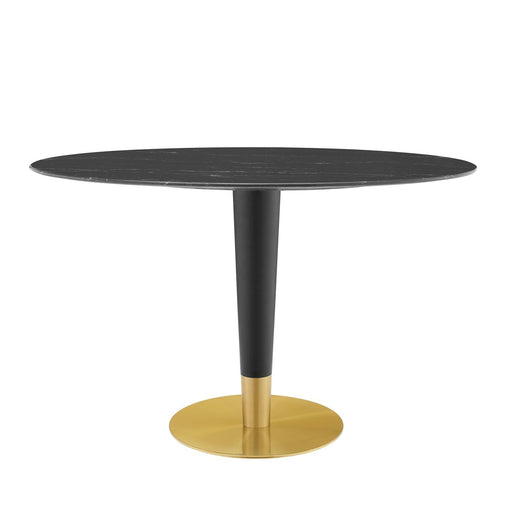 Zinque 48" Oval Artificial Marble Dining Table image