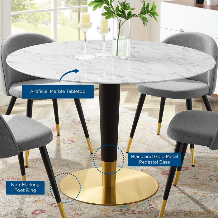 Zinque 47" Artificial Marble Dining Table