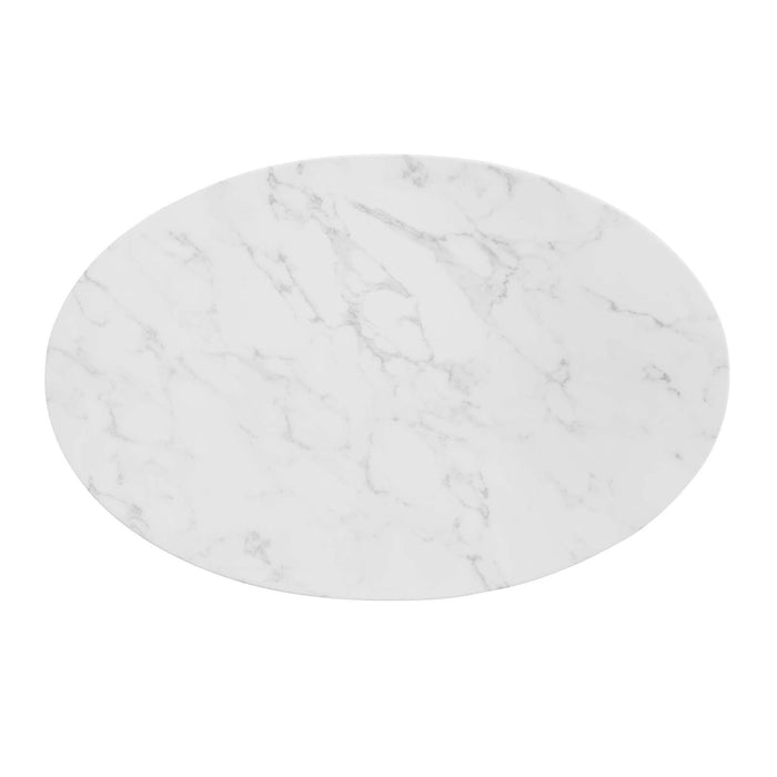 Tupelo 42" Oval Artificial Marble Dining Table