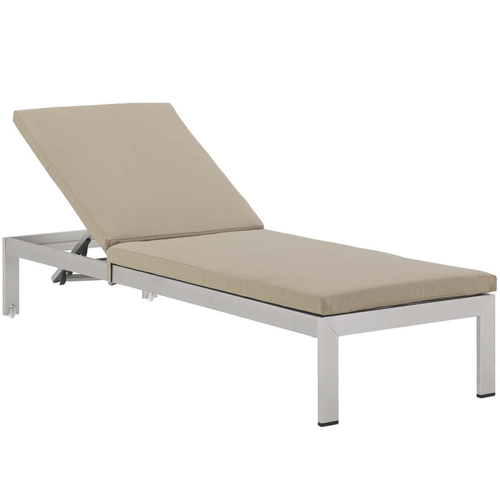 Shore Chaise with Cushions Outdoor Patio Aluminum Set of 2