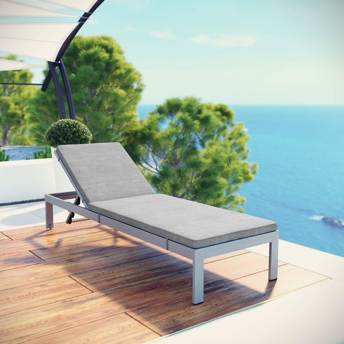 Shore Outdoor Patio Aluminum Chaise with Cushions