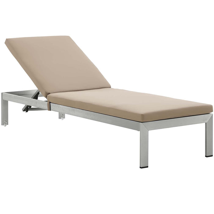 Shore Outdoor Patio Aluminum Chaise with Cushions