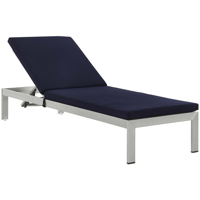 Shore Outdoor Patio Aluminum Chaise with Cushions