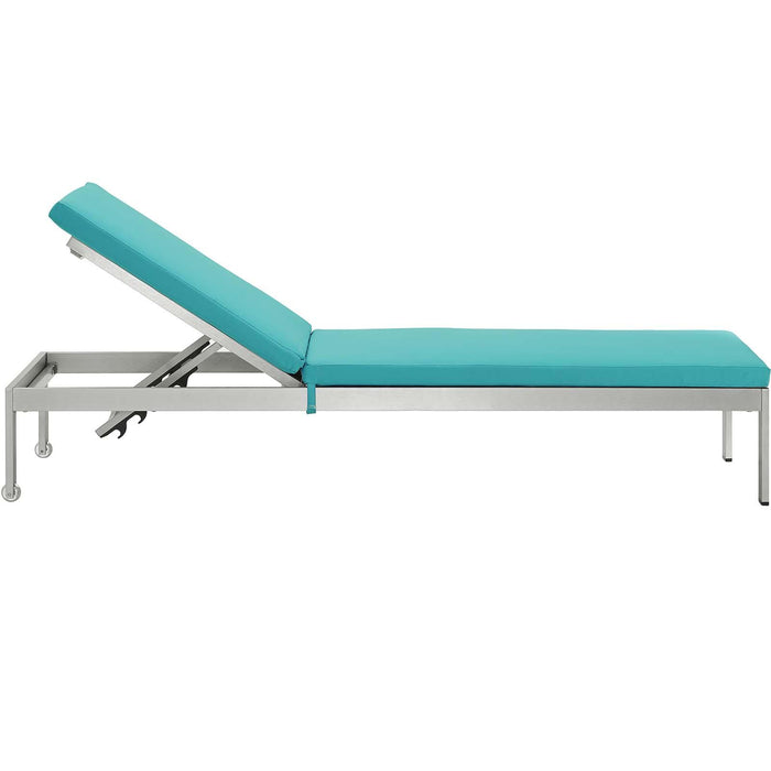 Shore Outdoor Patio Aluminum Chaise with Cushions