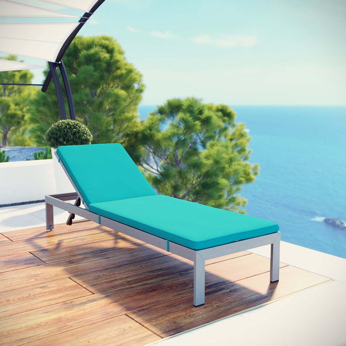 Shore Outdoor Patio Aluminum Chaise with Cushions