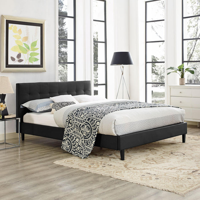 Linnea Queen Faux Leather Bed