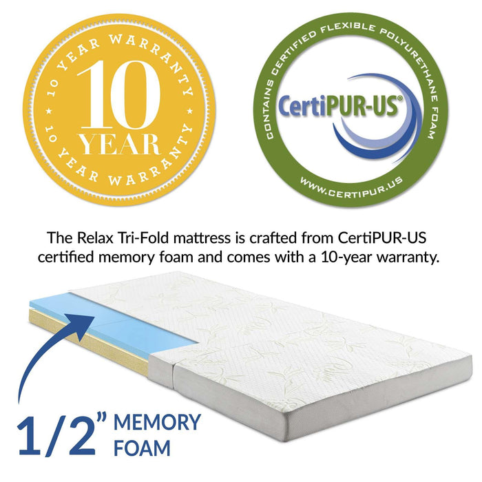 Relax 39 x 80 x 4 (Twin XL) Tri-Fold Mattress Topper