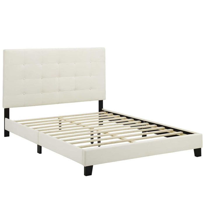 Melanie Twin Tufted Button Upholstered Performance Velvet Platform Bed