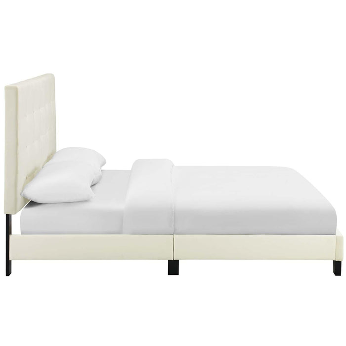 Melanie King Tufted Button Upholstered Performance Velvet Platform Bed