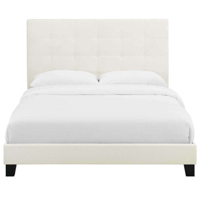 Melanie Twin Tufted Button Upholstered Performance Velvet Platform Bed