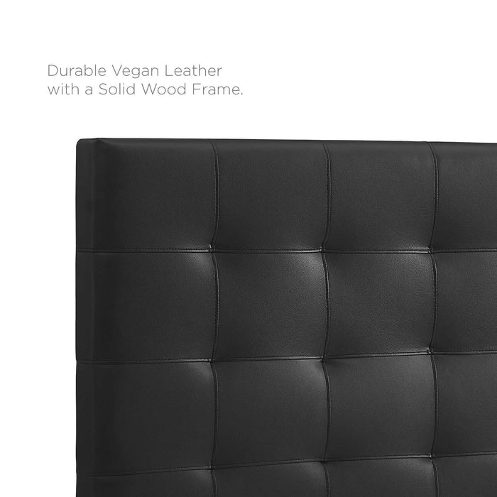 Paisley Tufted Twin Upholstered Faux Leather Headboard