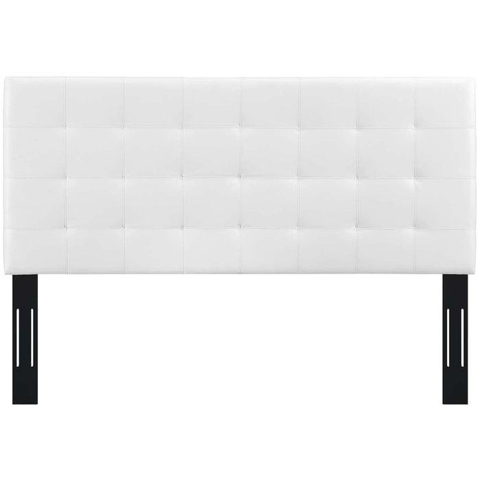 Paisley Tufted Full / Queen Upholstered Faux Leather Headboard