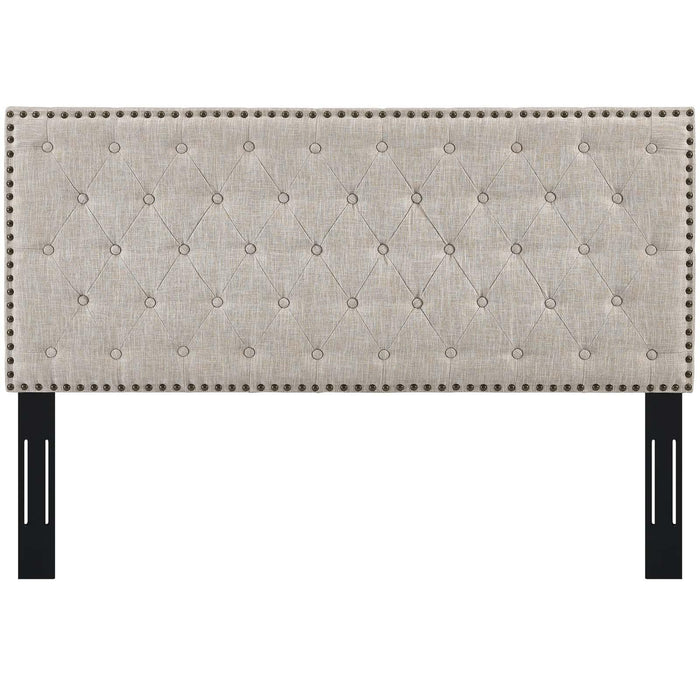 Helena Tufted Full / Queen Upholstered Linen Fabric Headboard