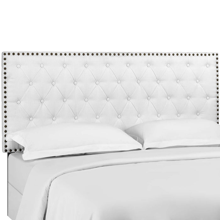 Helena Tufted Full / Queen Upholstered Linen Fabric Headboard