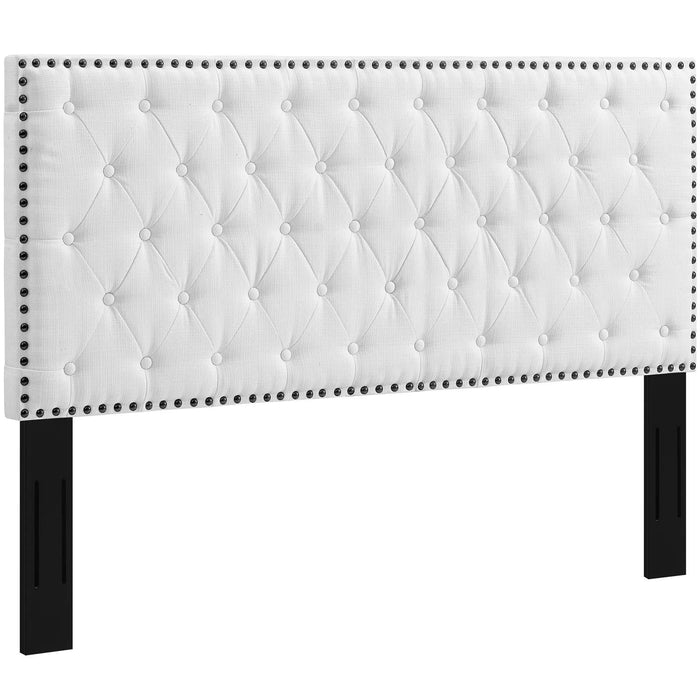 Helena Tufted King and California King Upholstered Linen Fabric Headboard