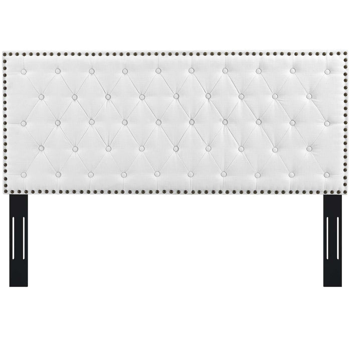 Helena Tufted Full / Queen Upholstered Linen Fabric Headboard