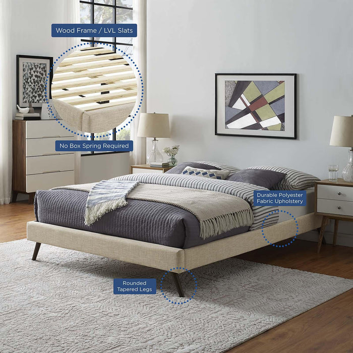 Loryn Queen Fabric Bed Frame with Round Splayed Legs