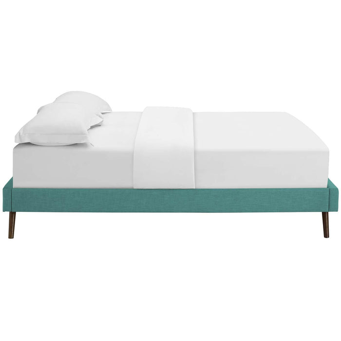 Loryn Queen Fabric Bed Frame with Round Splayed Legs