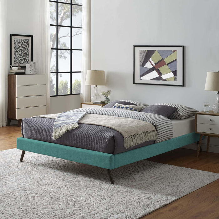 Loryn Queen Fabric Bed Frame with Round Splayed Legs