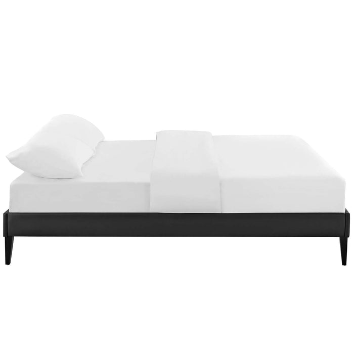 Tessie Queen Vinyl Bed Frame with Squared Tapered Legs