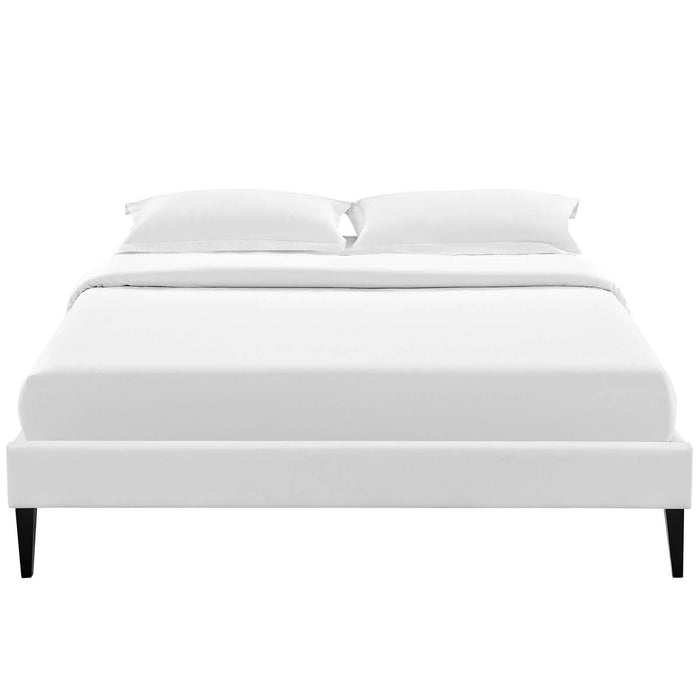 Tessie Queen Vinyl Bed Frame with Squared Tapered Legs