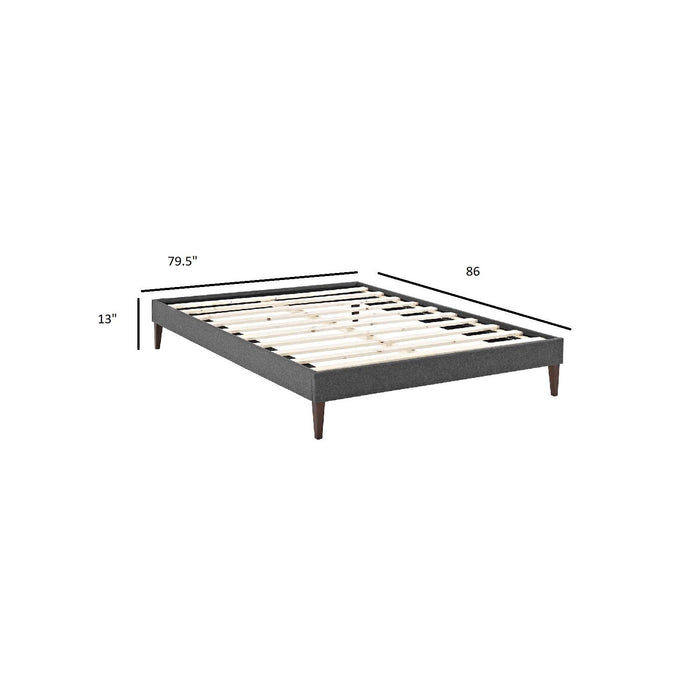 Tessie King Fabric Bed Frame with Squared Tapered Legs