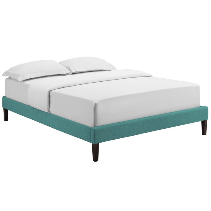 Tessie King Fabric Bed Frame with Squared Tapered Legs