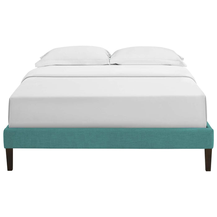 Tessie Queen Fabric Bed Frame with Squared Tapered Legs