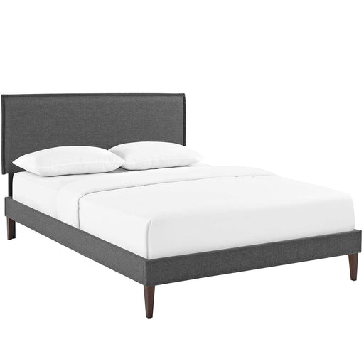 Amaris Full Fabric Platform Bed with Squared Tapered Legs image