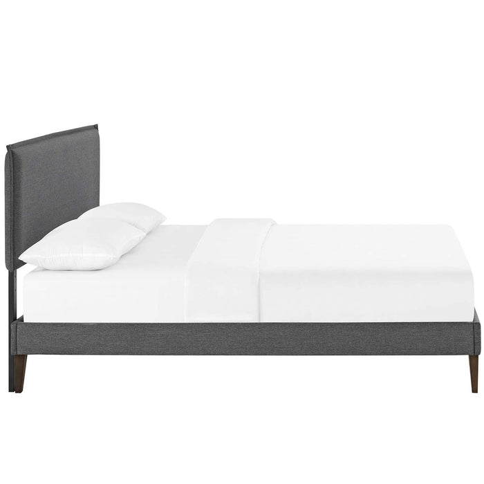 Amaris Queen Fabric Platform Bed with Squared Tapered Legs