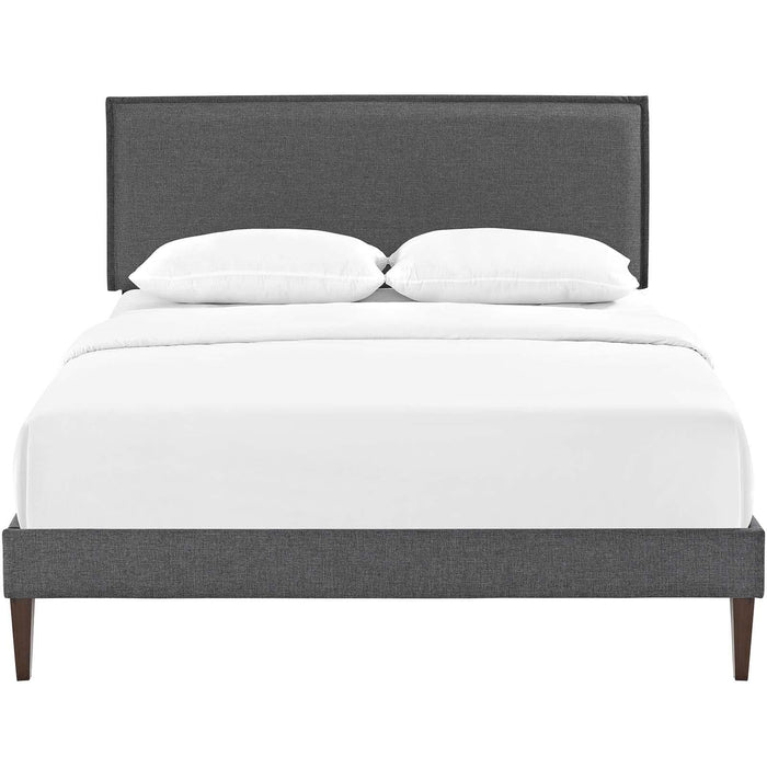 Amaris Queen Fabric Platform Bed with Squared Tapered Legs