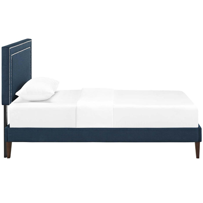 Virginia Twin Fabric Platform Bed with Squared Tapered Legs