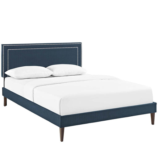 Virginia Full Fabric Platform Bed with Squared Tapered Legs image
