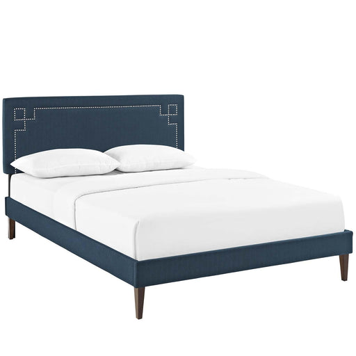 Ruthie King Fabric Platform Bed with Squared Tapered Legs image