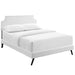 Corene King Vinyl Platform Bed with Round Splayed Legs image