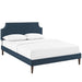 Corene King Fabric Platform Bed with Squared Tapered Legs image